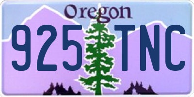 OR license plate 925TNC