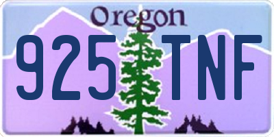 OR license plate 925TNF