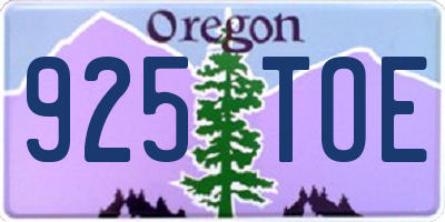 OR license plate 925TOE