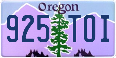 OR license plate 925TOI