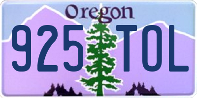 OR license plate 925TOL
