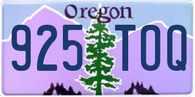 OR license plate 925TOQ