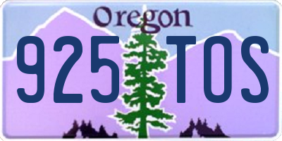 OR license plate 925TOS