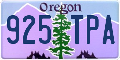 OR license plate 925TPA