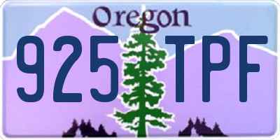 OR license plate 925TPF
