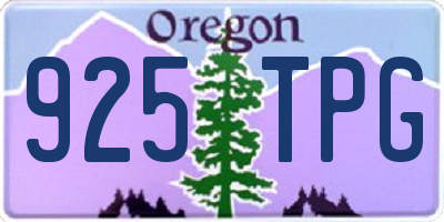 OR license plate 925TPG