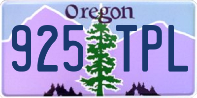 OR license plate 925TPL