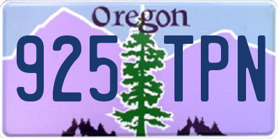 OR license plate 925TPN