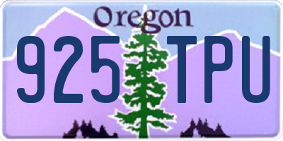 OR license plate 925TPU