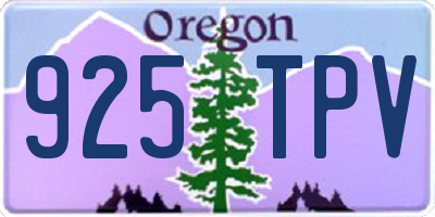 OR license plate 925TPV