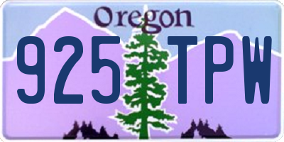 OR license plate 925TPW