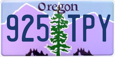 OR license plate 925TPY