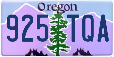 OR license plate 925TQA
