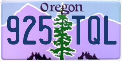 OR license plate 925TQL