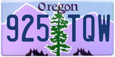 OR license plate 925TQW