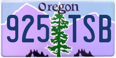 OR license plate 925TSB