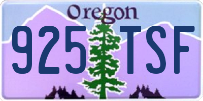 OR license plate 925TSF