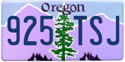 OR license plate 925TSJ
