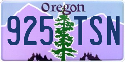 OR license plate 925TSN