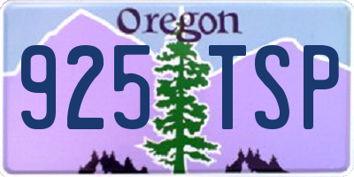 OR license plate 925TSP