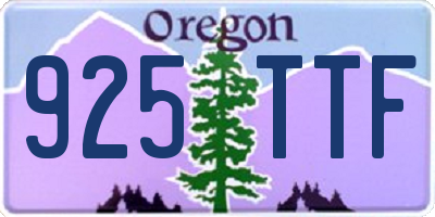 OR license plate 925TTF