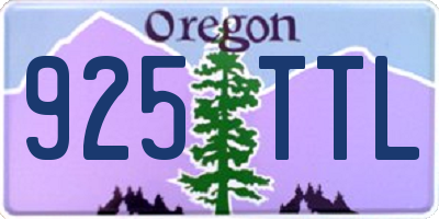 OR license plate 925TTL