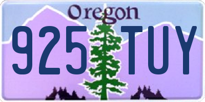OR license plate 925TUY