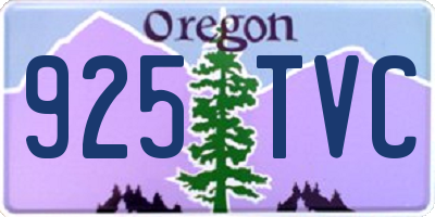OR license plate 925TVC