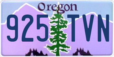 OR license plate 925TVN