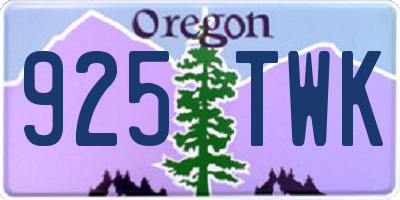 OR license plate 925TWK