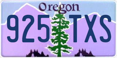 OR license plate 925TXS