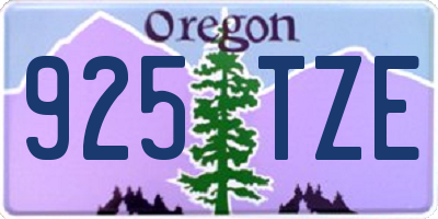 OR license plate 925TZE