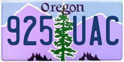 OR license plate 925UAC