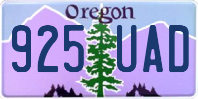 OR license plate 925UAD