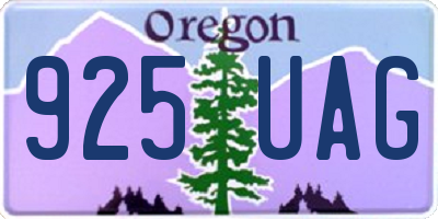 OR license plate 925UAG