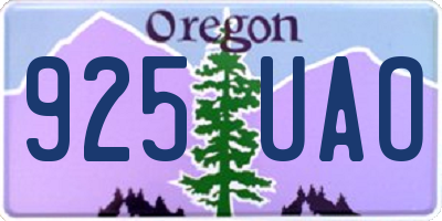 OR license plate 925UAO