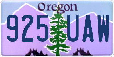 OR license plate 925UAW