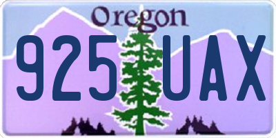 OR license plate 925UAX