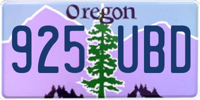 OR license plate 925UBD