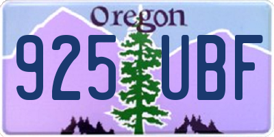 OR license plate 925UBF