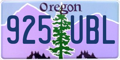 OR license plate 925UBL
