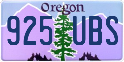 OR license plate 925UBS