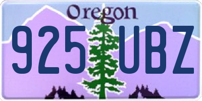 OR license plate 925UBZ
