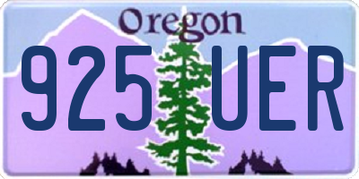 OR license plate 925UER