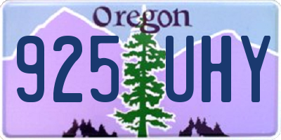 OR license plate 925UHY