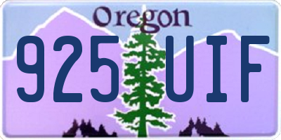 OR license plate 925UIF