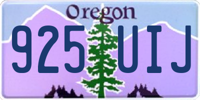 OR license plate 925UIJ