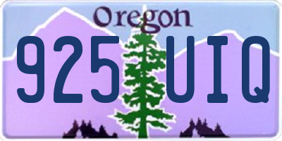 OR license plate 925UIQ