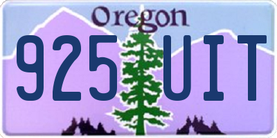OR license plate 925UIT