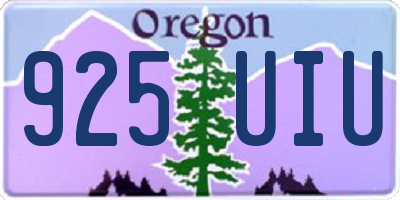 OR license plate 925UIU